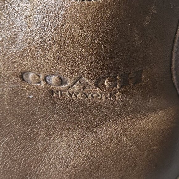 COACH | Brenna Soft Vintage Leather sneakers brown high top sz 10 - Picture 3 of 9